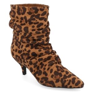 Journee Collection Brown Leopard Heeled Boots